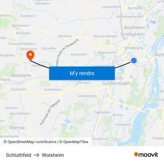 Schluthfeld to Wolxheim map