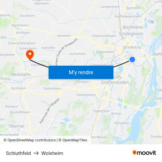 Schluthfeld to Wolxheim map