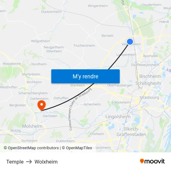 Temple to Wolxheim map