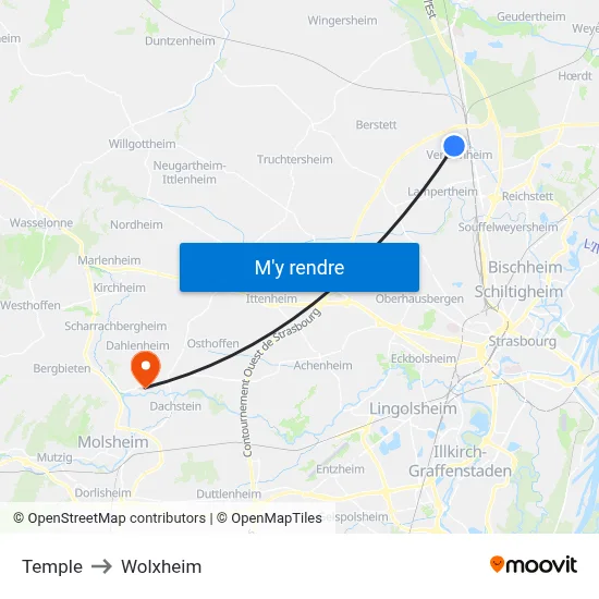 Temple to Wolxheim map