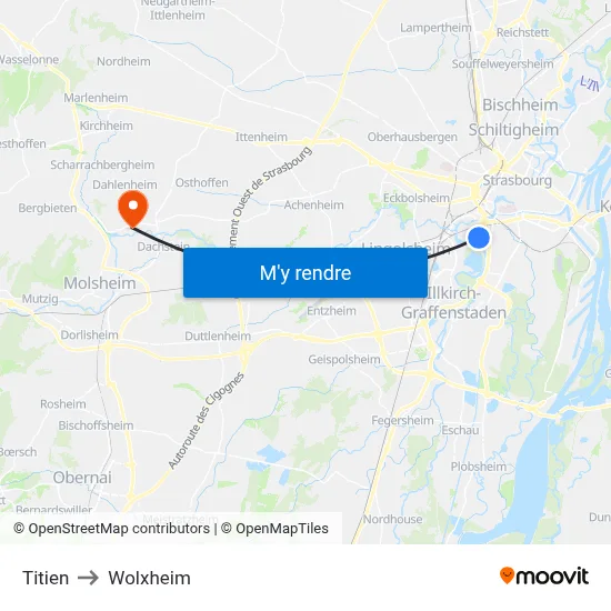 Titien to Wolxheim map