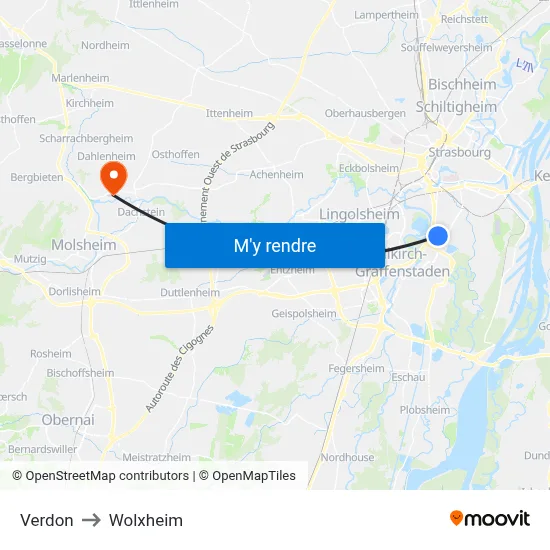Verdon to Wolxheim map