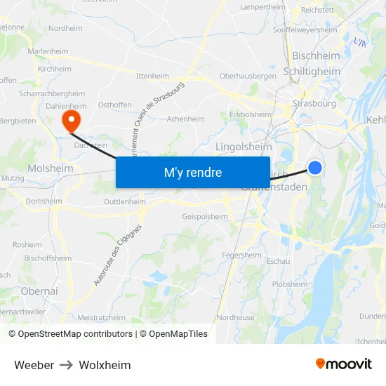 Weeber to Wolxheim map