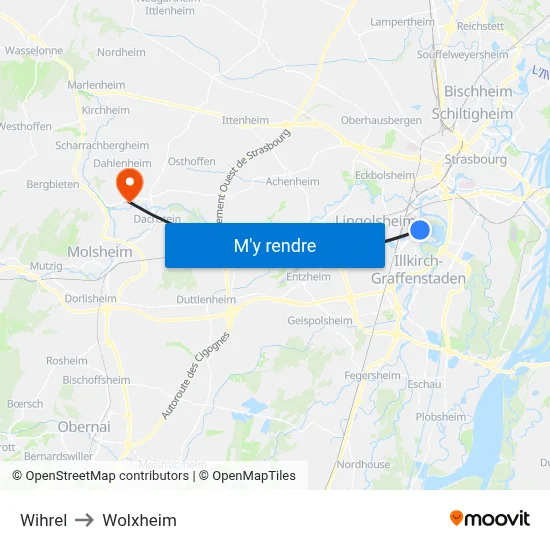 Wihrel to Wolxheim map