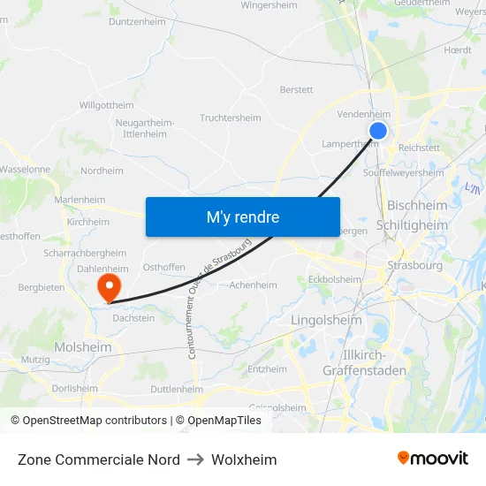 Zone Commerciale Nord to Wolxheim map