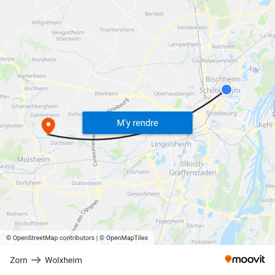 Zorn to Wolxheim map