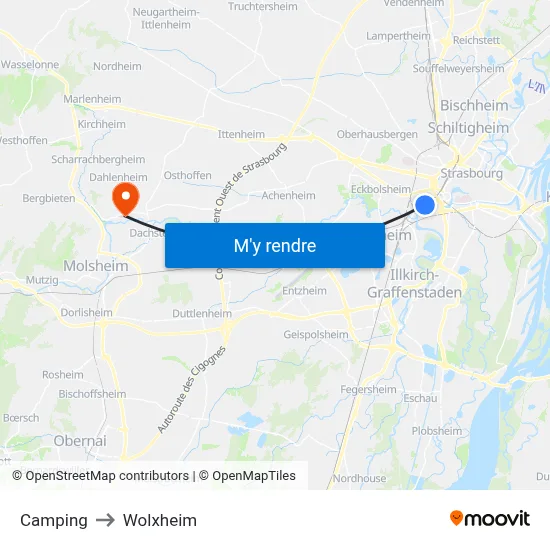 Camping to Wolxheim map