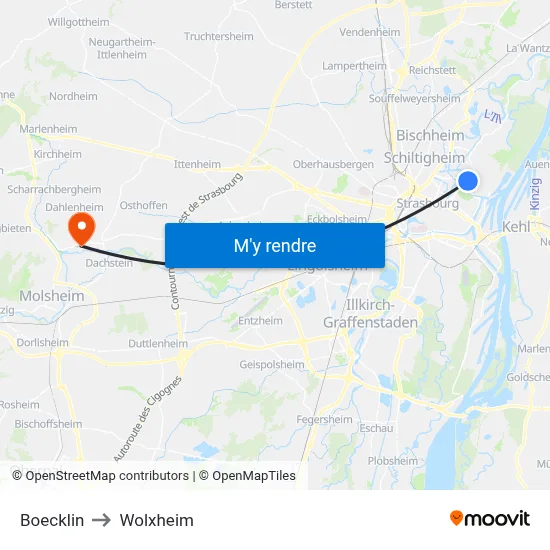Boecklin to Wolxheim map