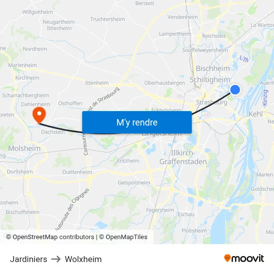 Jardiniers to Wolxheim map