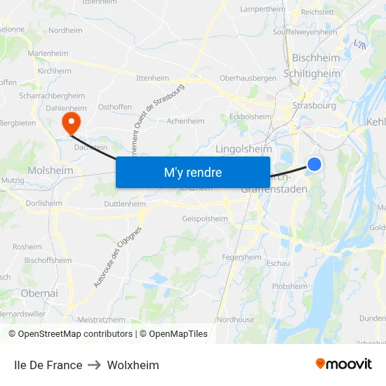 Ile De France to Wolxheim map