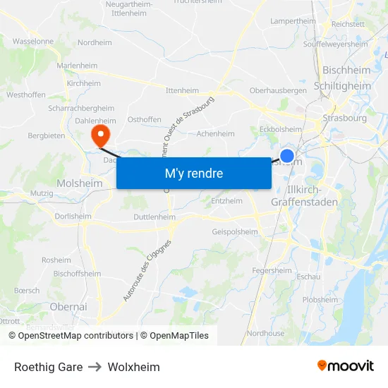 Roethig Gare to Wolxheim map