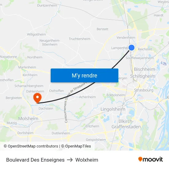 Boulevard Des Enseignes to Wolxheim map
