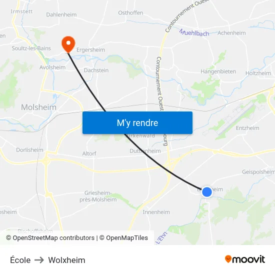 École to Wolxheim map