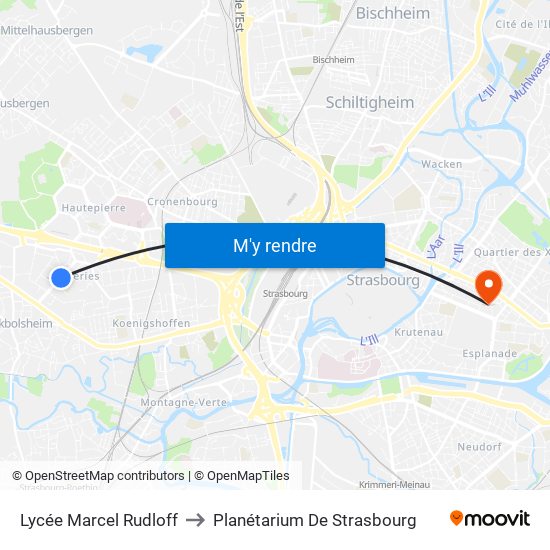 Lycée Marcel Rudloff to Planétarium De Strasbourg map