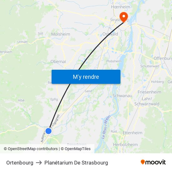 Ortenbourg to Planétarium De Strasbourg map