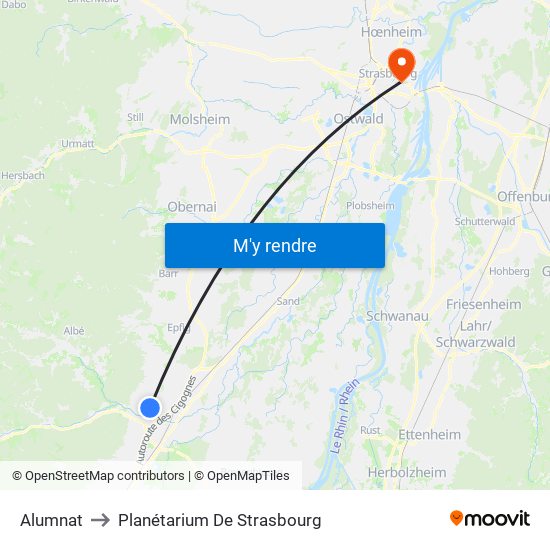 Alumnat to Planétarium De Strasbourg map