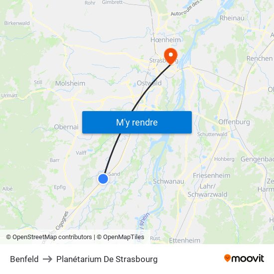 Benfeld to Planétarium De Strasbourg map