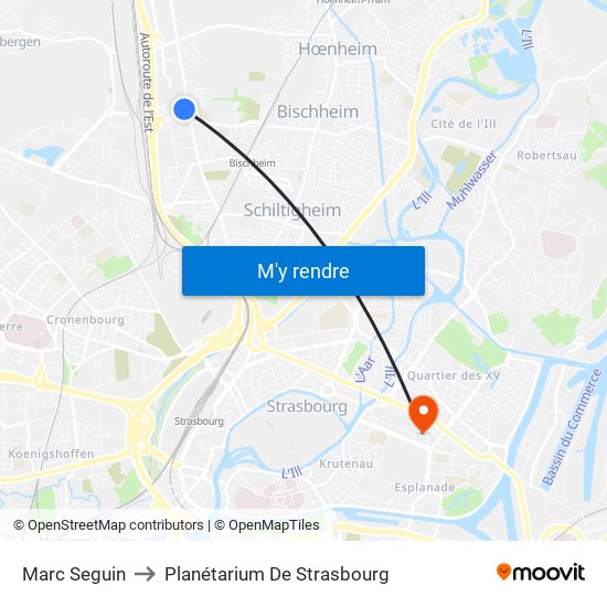 Marc Seguin to Planétarium De Strasbourg map
