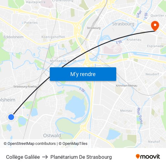 Collège Galilée to Planétarium De Strasbourg map