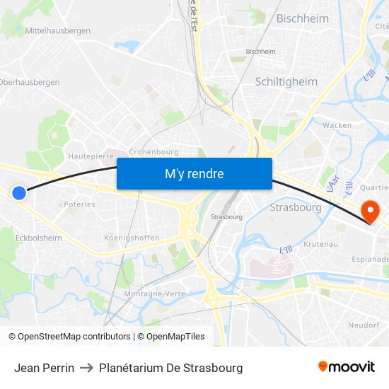 Jean Perrin to Planétarium De Strasbourg map