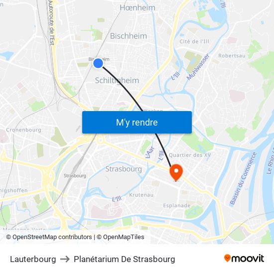 Lauterbourg to Planétarium De Strasbourg map