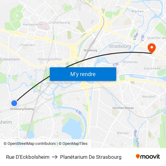 Rue D'Eckbolsheim to Planétarium De Strasbourg map