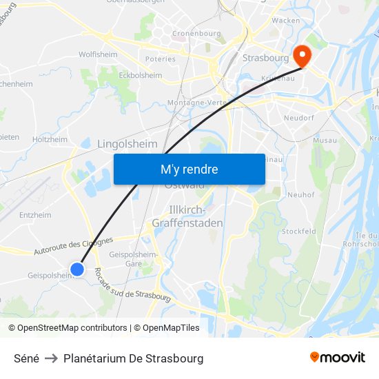 Séné to Planétarium De Strasbourg map