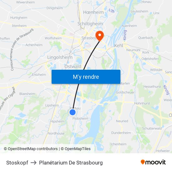 Stoskopf to Planétarium De Strasbourg map