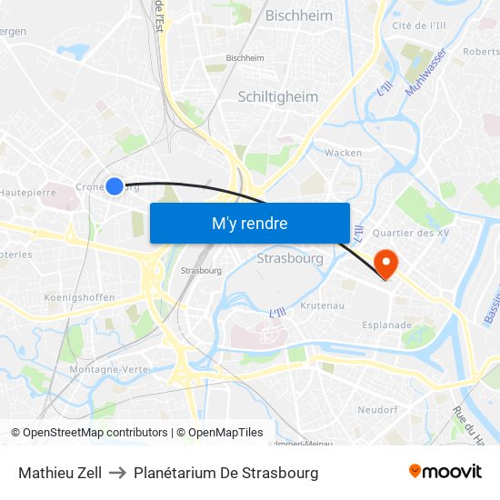 Mathieu Zell to Planétarium De Strasbourg map