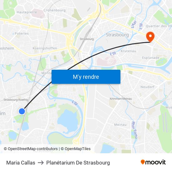 Maria Callas to Planétarium De Strasbourg map
