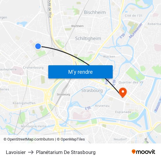 Lavoisier to Planétarium De Strasbourg map