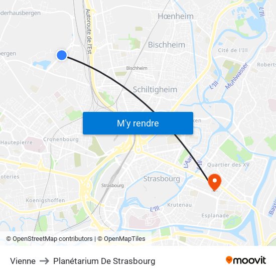 Vienne to Planétarium De Strasbourg map