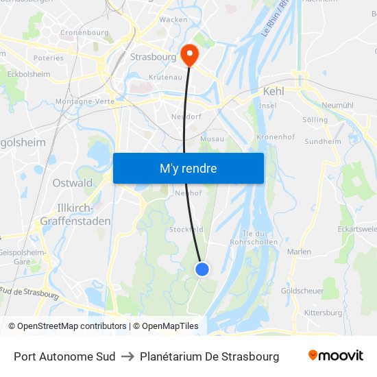 Port Autonome Sud to Planétarium De Strasbourg map