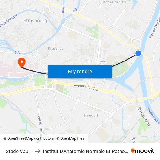 Stade Vauban to Institut D'Anatomie Normale Et Pathologique map