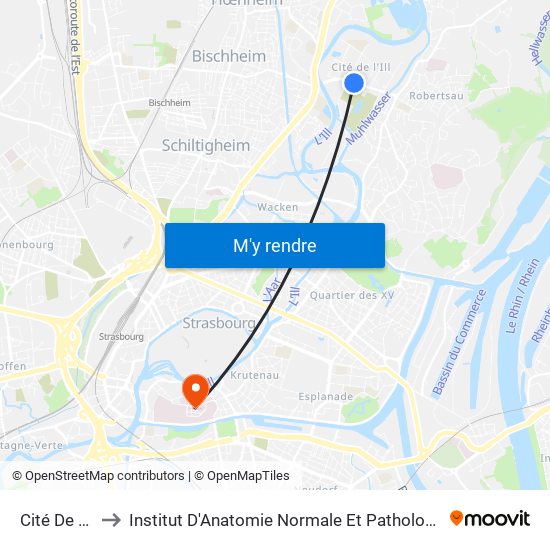 Cité De L'Ill to Institut D'Anatomie Normale Et Pathologique map