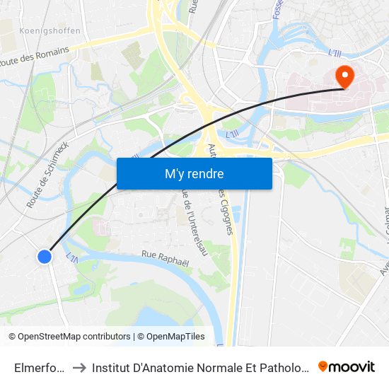 Elmerforst to Institut D'Anatomie Normale Et Pathologique map
