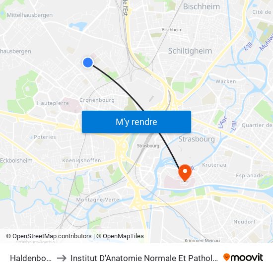 Haldenbourg to Institut D'Anatomie Normale Et Pathologique map