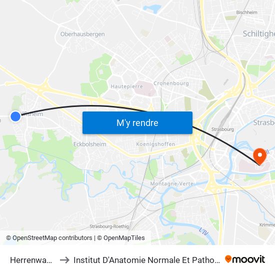 Herrenwasser to Institut D'Anatomie Normale Et Pathologique map