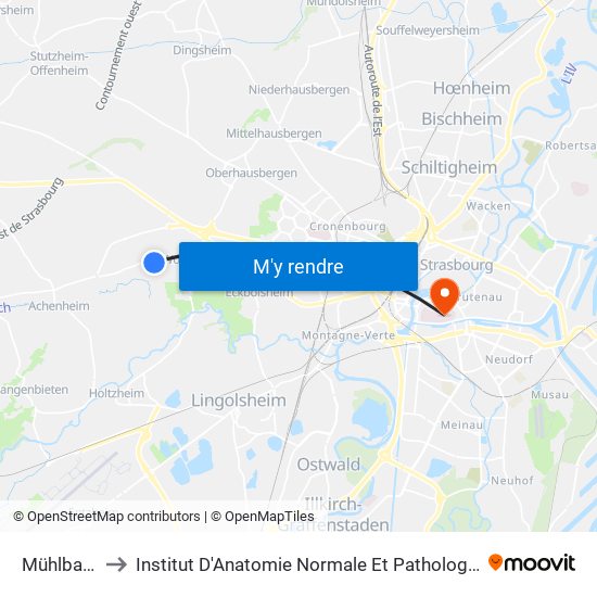 Mühlbach to Institut D'Anatomie Normale Et Pathologique map