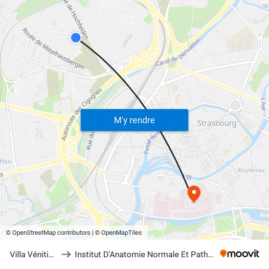 Villa Vénitienne to Institut D'Anatomie Normale Et Pathologique map