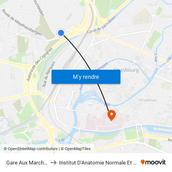 Gare Aux Marchandises to Institut D'Anatomie Normale Et Pathologique map