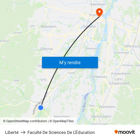 Liberté to Faculté De Sciences De L'Éducation map