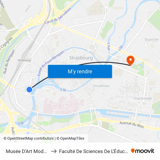 Musée D'Art Moderne to Faculté De Sciences De L'Éducation map