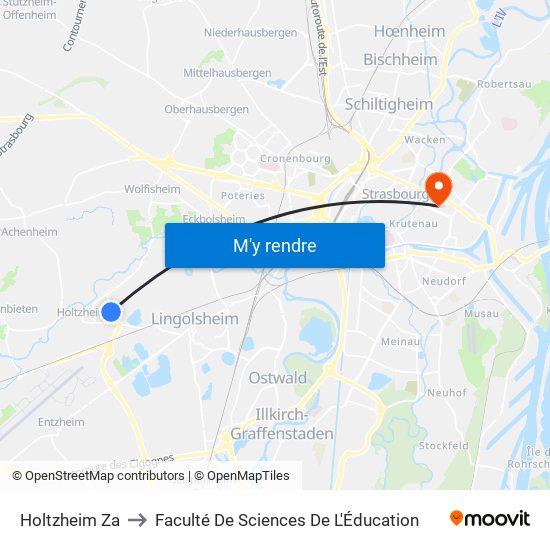 Holtzheim Za to Faculté De Sciences De L'Éducation map