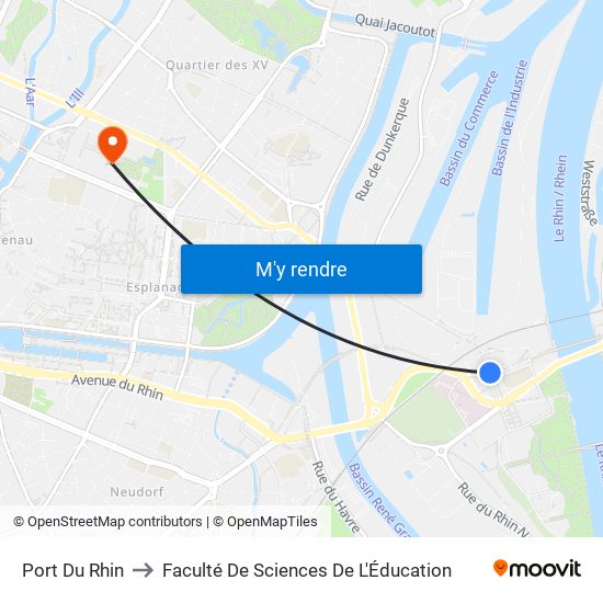 Port Du Rhin to Faculté De Sciences De L'Éducation map