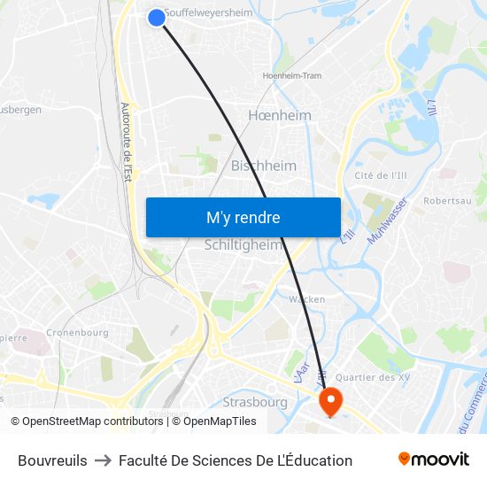 Bouvreuils to Faculté De Sciences De L'Éducation map