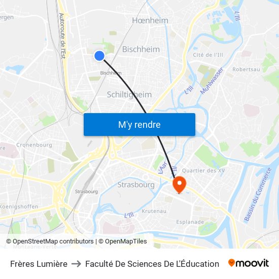 Frères Lumière to Faculté De Sciences De L'Éducation map