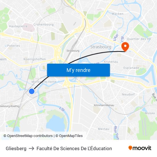 Gliesberg to Faculté De Sciences De L'Éducation map