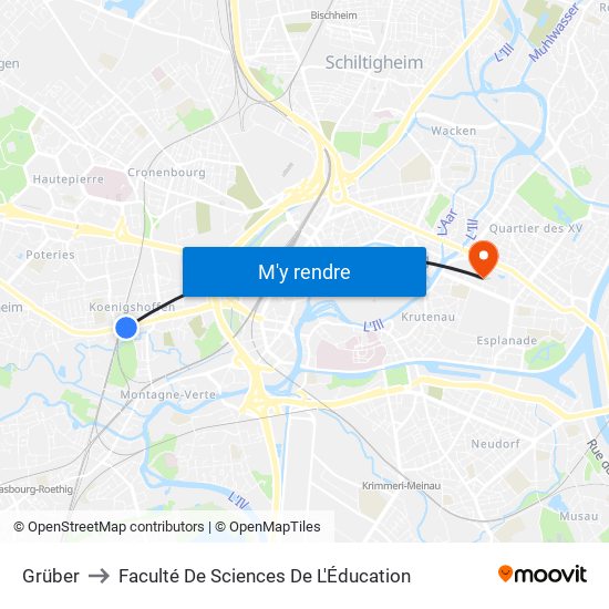 Grüber to Faculté De Sciences De L'Éducation map