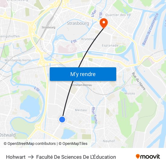 Hohwart to Faculté De Sciences De L'Éducation map